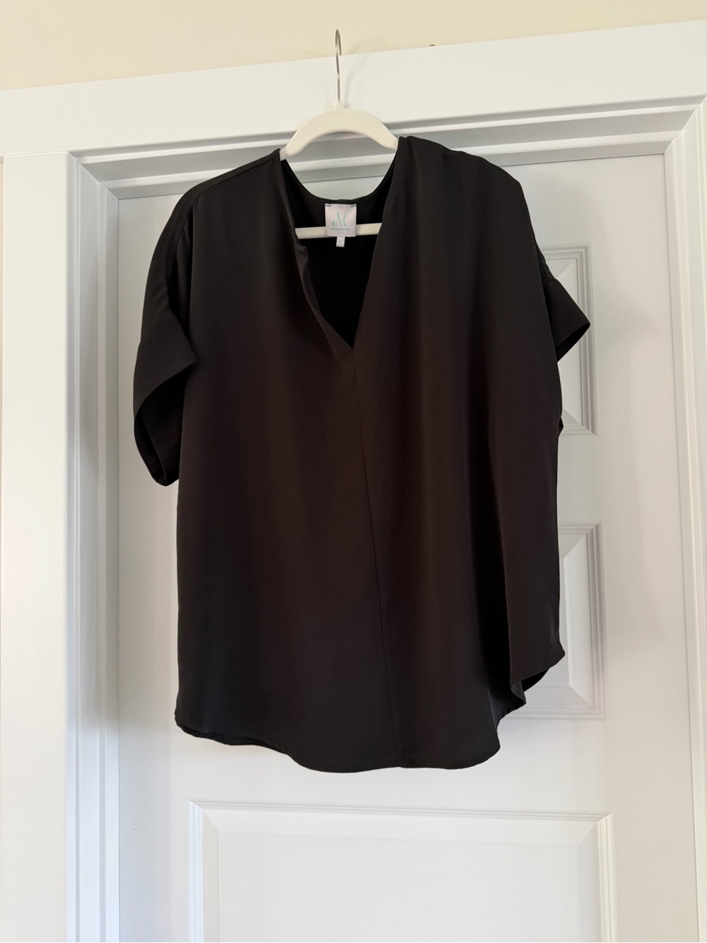 M by Marina Brown V-Neck Sleeveless Blouse
